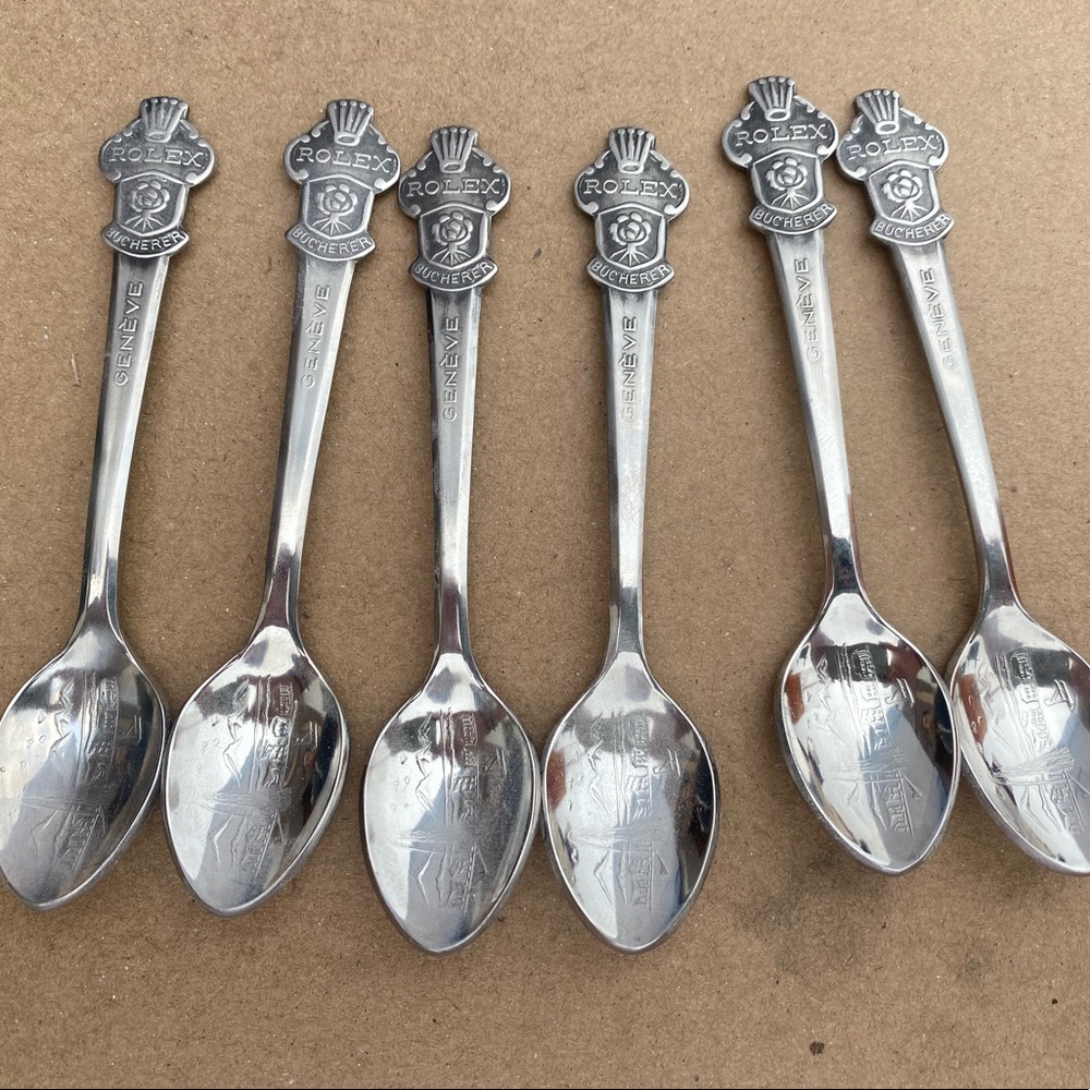 Rolex spoons - set of six. From Switzerland.